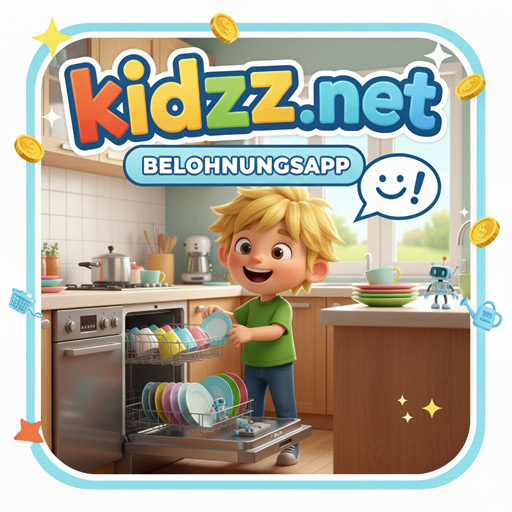 Kind hilft in der Küche beim Abspülen